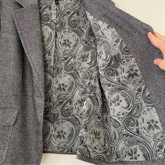 Talbots Blazer Womens 12 Gray Wool Blend Preppy Classic Careerwear Academia EUC - Picture 11 of 12